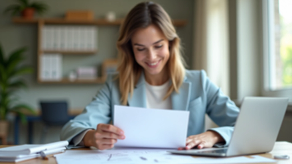 Personne consultant ses documents financiers avec confiance
